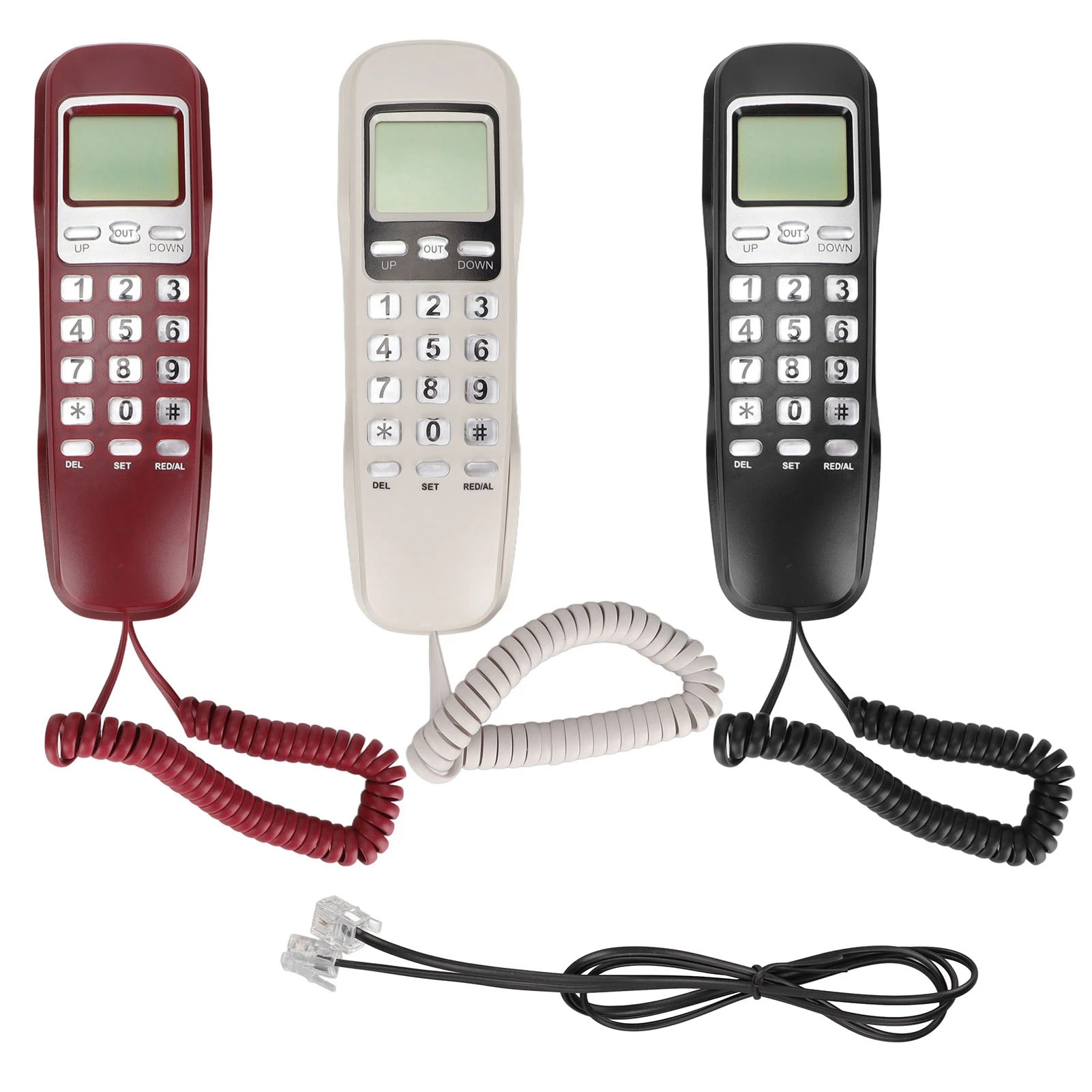 Home Landline Phone with LCD Display Redial Function Desktop Corded Fixed Telephone for Office Hotel mini phone