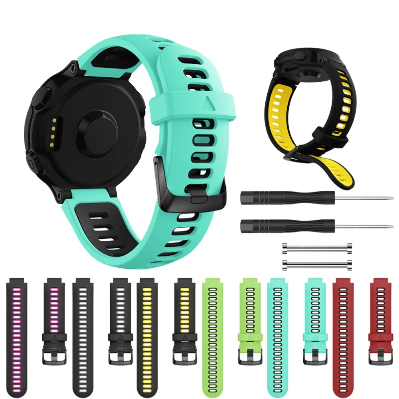 

Watch Band For Garmin Forerunner 735XT 735/220/230/235/620/630 Soft Silicone Replacement Straps for Forerunner 235 Band Black