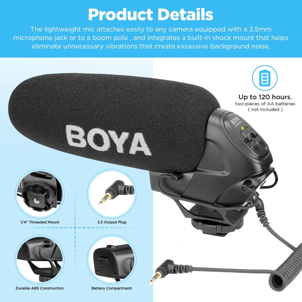 usb microphone BOYA Professional Supercardioid Condenser Camera Shotgun Mini Microphone for PC iPhone Smartphone DSLR Nikon Canon Photography dynamic microphone