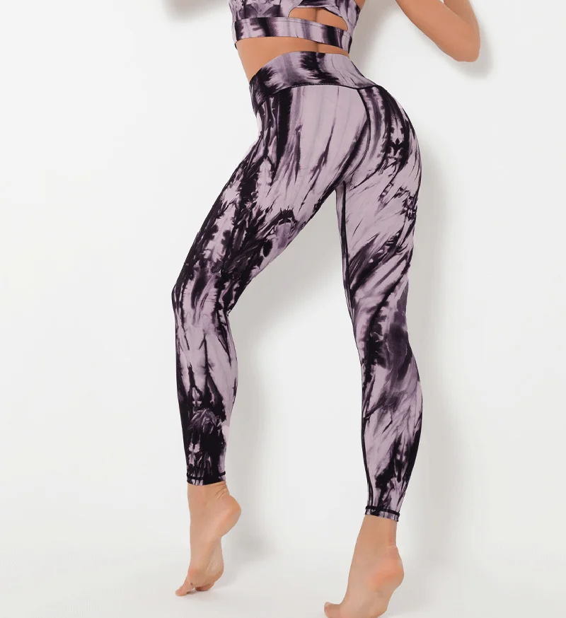 fabletics leggings ASHEYWR Women Tie Dye Leggings Fitness High Waist Nude Sense Push Up Leggins Skinny High Elastic Workout Jeggings Printed Female leggings with pockets