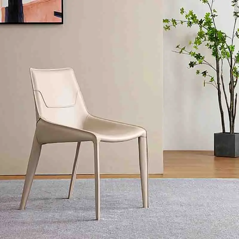 

Modern Metal Kitchen Dining Chairs Nordic Luxury Wipeable Beautiful Mobile Chairs Dining Leather Sillas Comedor Home Furniture