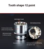 18pcs/set Short 3/8" Square drive 12 point PT metric Torx Socket Ratchet wrench adapter 12 Angles Plum Blossom Sleeve 6mm-24mm 3