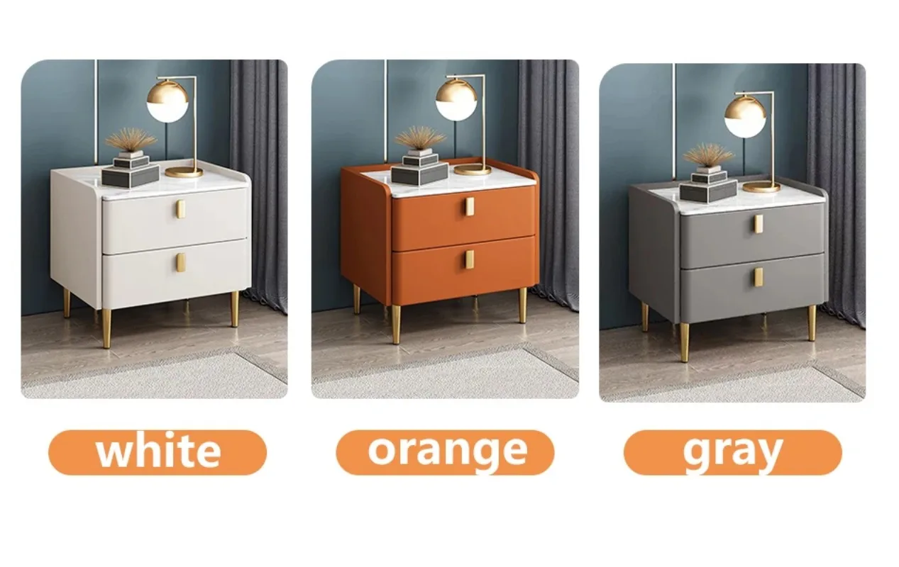 Description Picture 5 of itemSlate Nightstands Bedroom Bedside Table Wooden Furniture with Drawers Bedside Cabinet with 2 Drawers Multicolor 17.7inches 45cm
