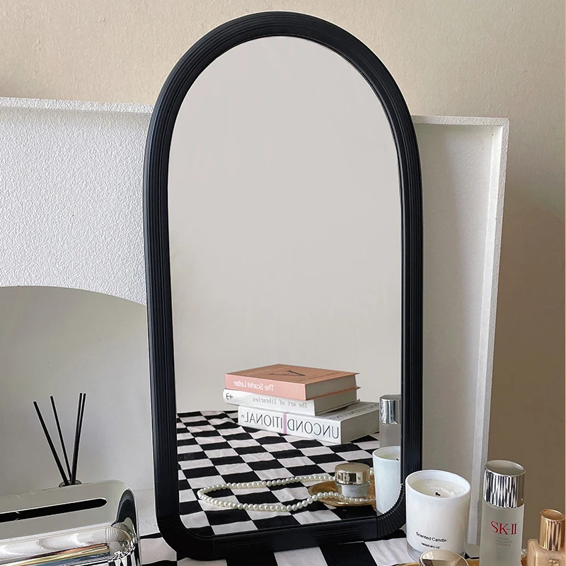 

Makeup Mirror Nordic Metal Frame Girls Modern Aesthetic Bathroom Design Cute Standing Dressing Mirror Miroir Mural Bedroom Decor