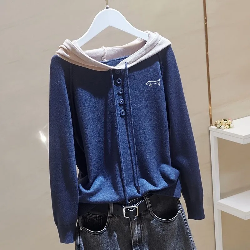 골프용품 Luxury Brand Golf Knit Women Golf Wear Autumn New Sweater Fashion Hooded Cultivate Oneself Top Women Clothes