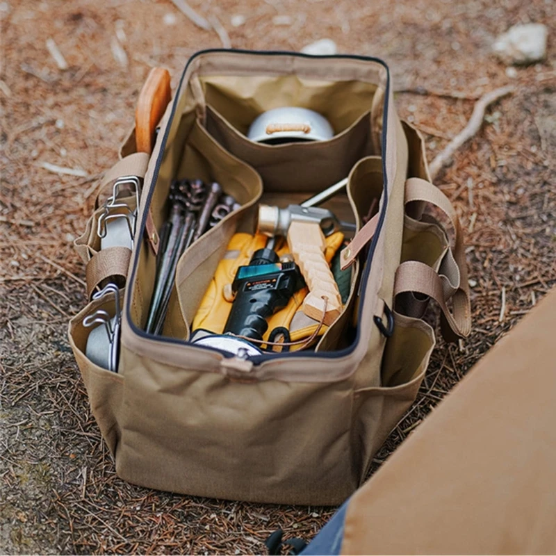 Camping Storage Bag Heavy Duty Tool Waterproof Anti-Fall Multi-Pockets Large Capacity