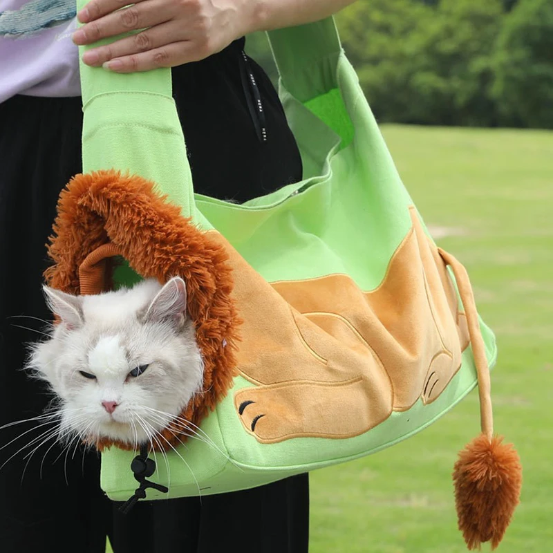 Pet Carriers Lion Design Portable Breathable Bag Cat Dog Carrier Bags Outgoing Travel Pets Handbag Pet Shoulder Carrying Bags