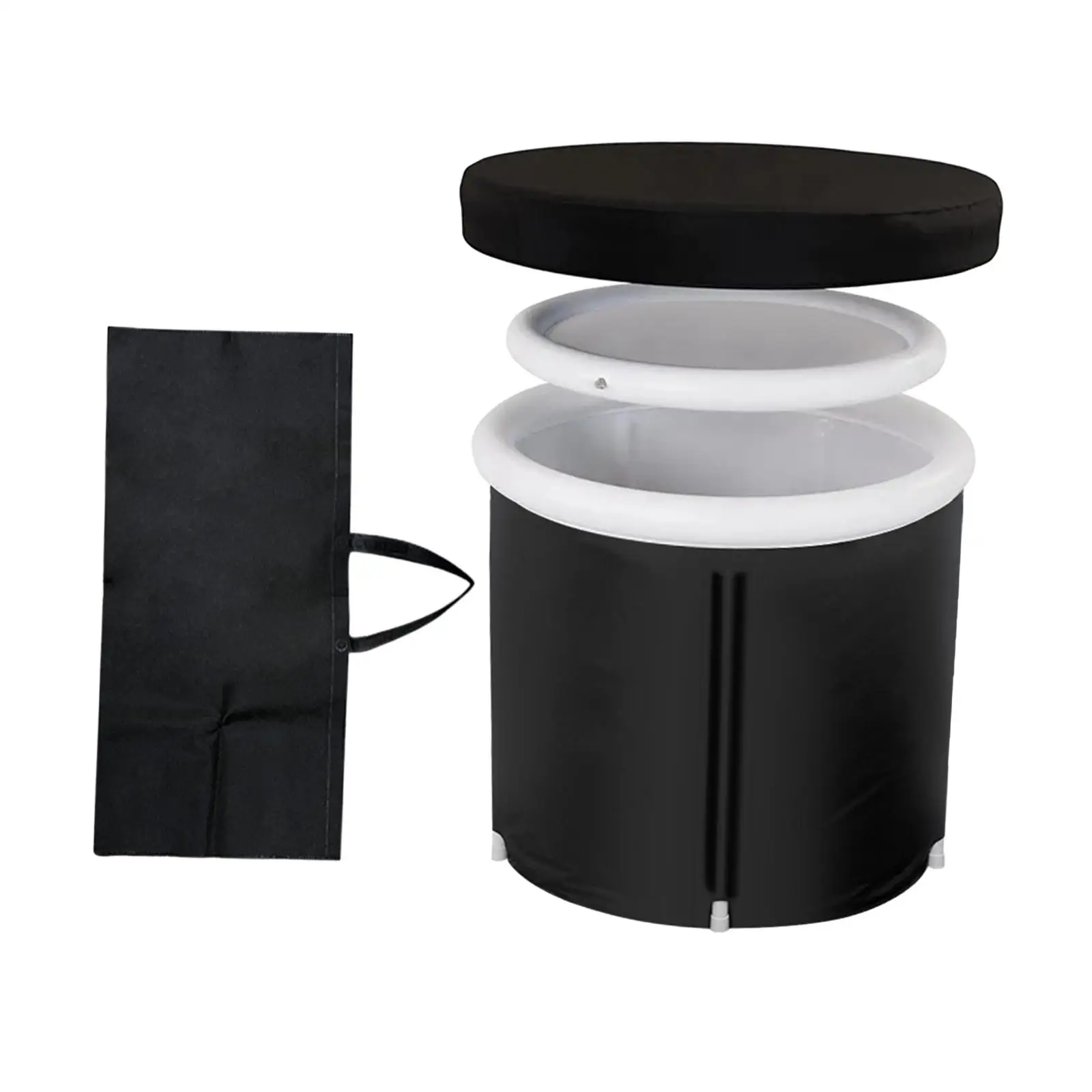 Barrel Bathtub Hot Bath with Lids Heavy Duty for Shower Stall Cold Water Tub Ice