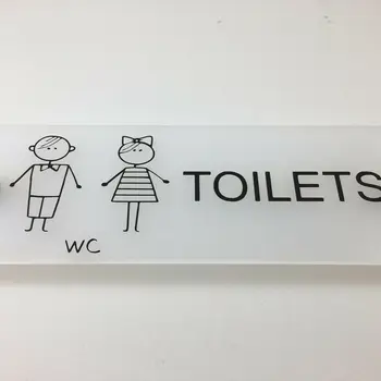 맞춤형 변기 문짝 사인 플레이트-m & f 문자-스페이서 포함 벽 이름-200mm x 70mm