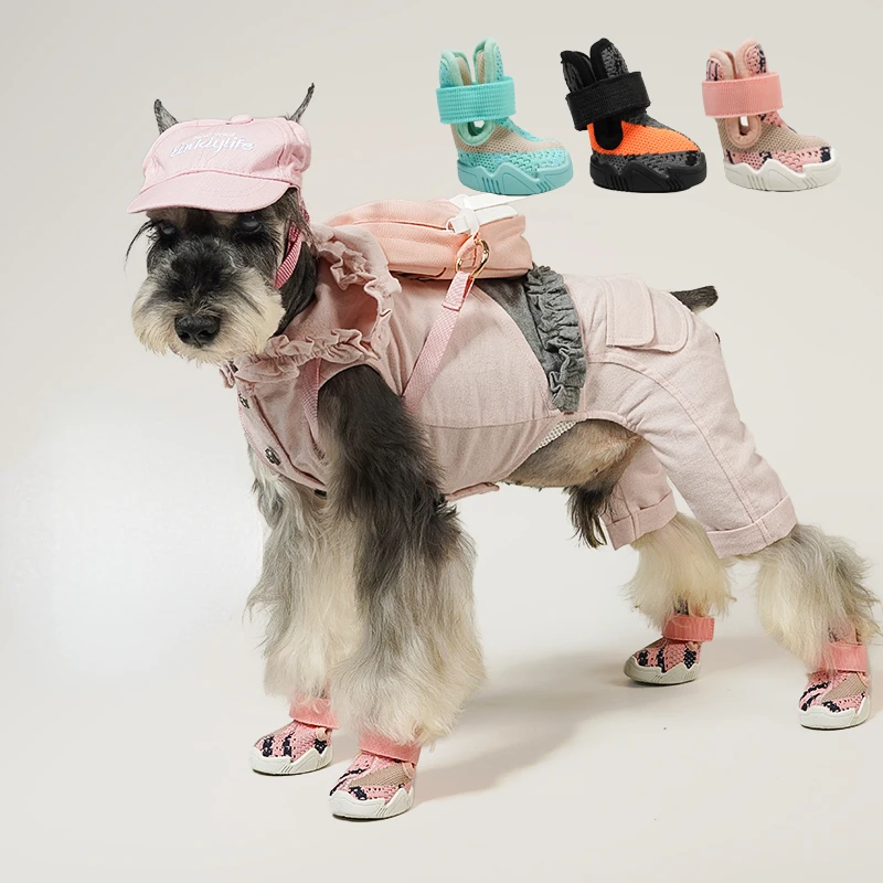 

4 шт., мягкие резиновые сандалии для собак, карамельные цвета