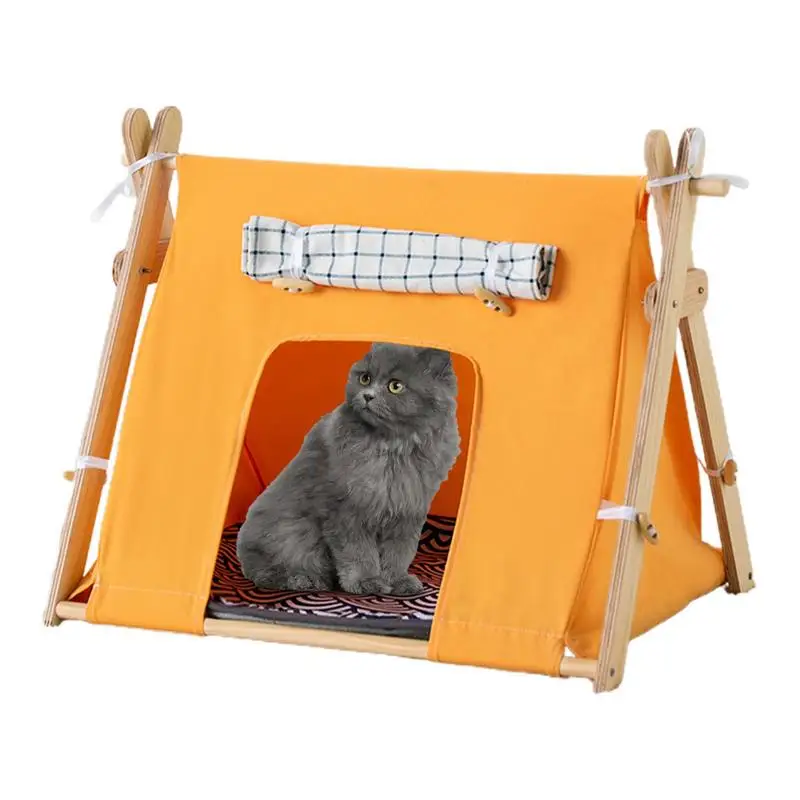 

Cat Teepee Dog Nest Dog House With Cushion Cat Indoor Tent House Pet Hideaway Puppy Cave Nest Bed Dog Tents Washable Tent For