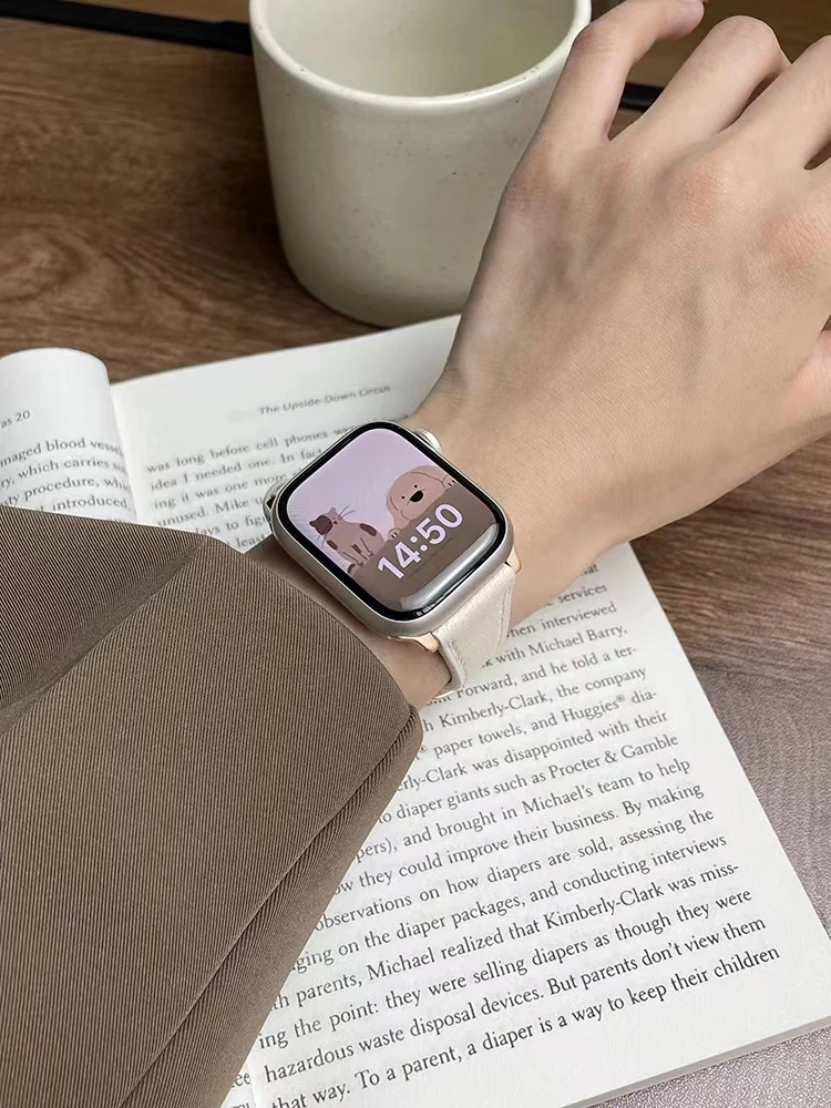 Slim Leather Loop for Iwatch 49Ultra 41/45mm SE8 Lady