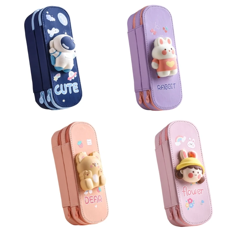 

3D Pencil Case Stereo PU Pencil Pounch Pen Bag Multifunctional Stationery Case Dropship