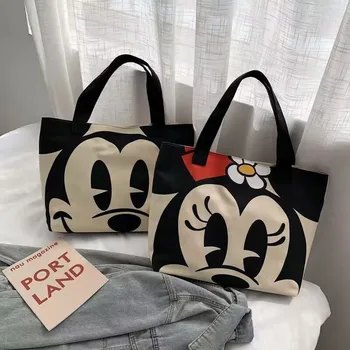 Disney New Mickey Minnie Canvas Bag borsa a tracolla Casual Versatile da donna borsa da pendolare borsa multifunzionale di grande capacità 1