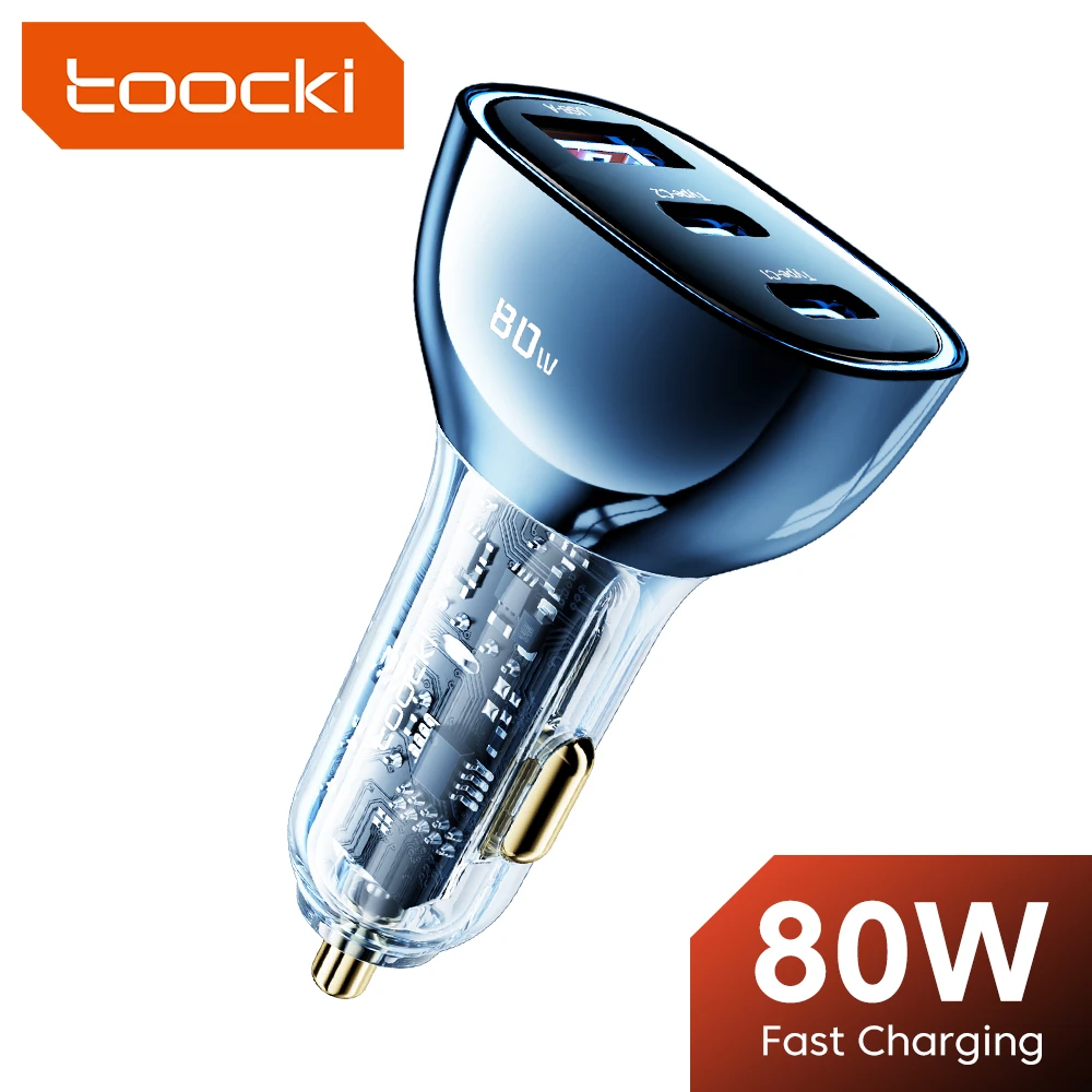 Car Phone Charger 80w Car Charger Type C Car Mobile Phone