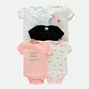 Ircomll 5 Pairs/lot Baby Boy Girl Clothes Newborn Infant Short Sleeve Cotton Bodysuits for Babies Baby Girl Set Baby Costume 3