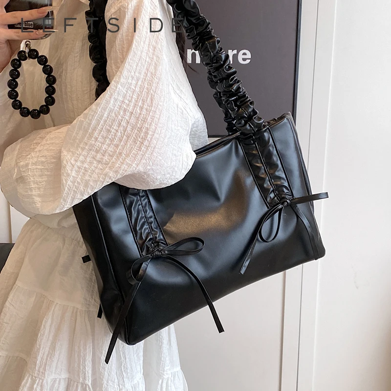 

LEFTSIDE милые большие сумки через плечо с бантом для женщин 2024 новый тренд модная женская сумка Y2K и кошельки