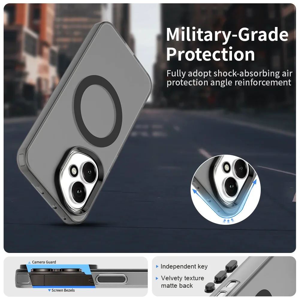 Luxury Magnetic Wireless Charging Case with Candy Colors and Transparent Back Shell