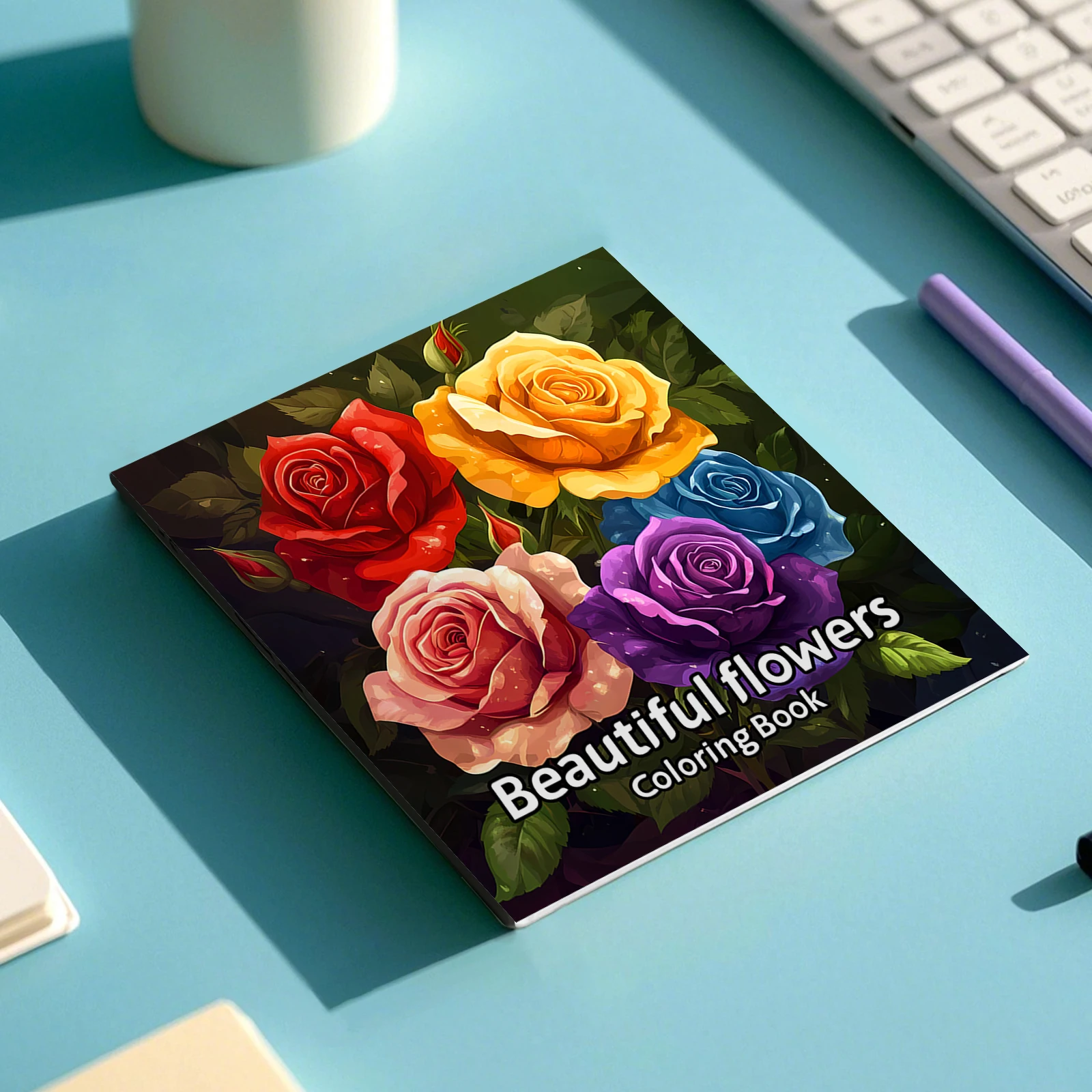 Beautiful Flowers Coloring Book 24Page Adult Picture Books Gift For Relieve Stress Kill Time Graffiti Painting Drawing Art Book 3