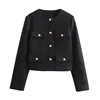 TRAF Tweed Cropped Jacket Woman Long Sleeve Vintage Jacket Woman Fashion Button Elegant Jackets For Women New In Short Coats 6