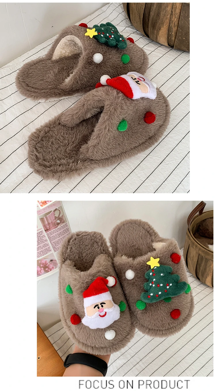 Children's Winter Slippers - Kids Fuzzy Slides With Plush Lining & Cotton Padding