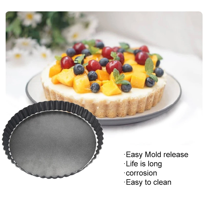 Baking Tray 4/6/8/9Inches Removable Loose Bottom Round Bakeware Carbon Steel Kitchen Baking Tools Egg Tart Pie Plate TMZ - 5