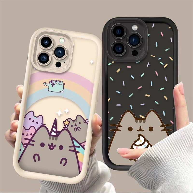 Rainbow Pusheen Cat Protective Silicone Phone Case