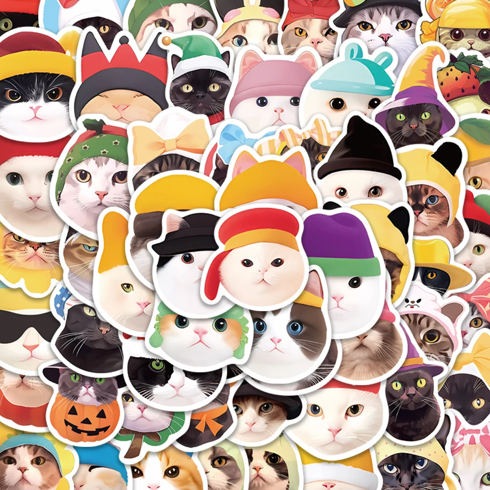 

10/59PCS Cute Cats Stickers Vintage For DIY Car Notebook Guitar Motorcycle Laptop Luggage Suitcase Graffiti Decals