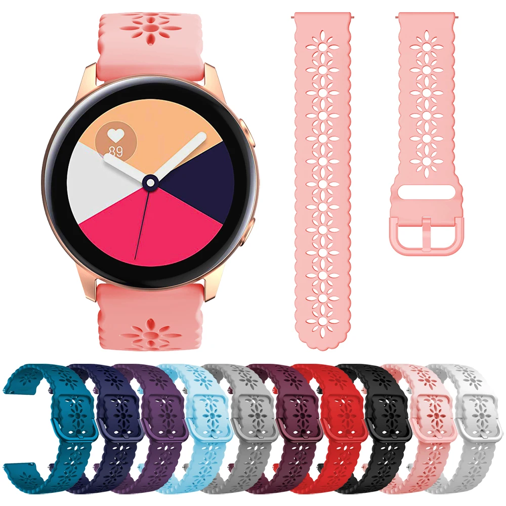 

Ремешок силиконовый для Samsung Galaxy Watch Active 2/Galaxy Watch 4 44 мм 40 мм/Classic 42 мм/46 мм 20 мм