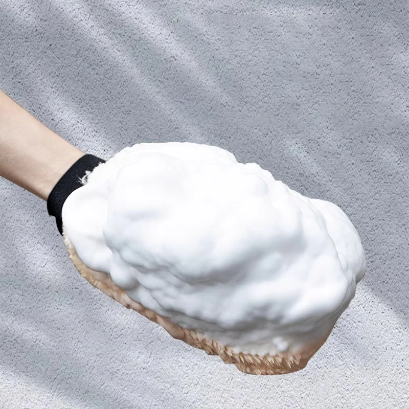 1/5Pcs Double-sided Plush Car Wash Gloves Soft Thickened Imitation Wool Wiping Car Dusting glove Polishing Waxing Cleaning Tools car cleaning gloves