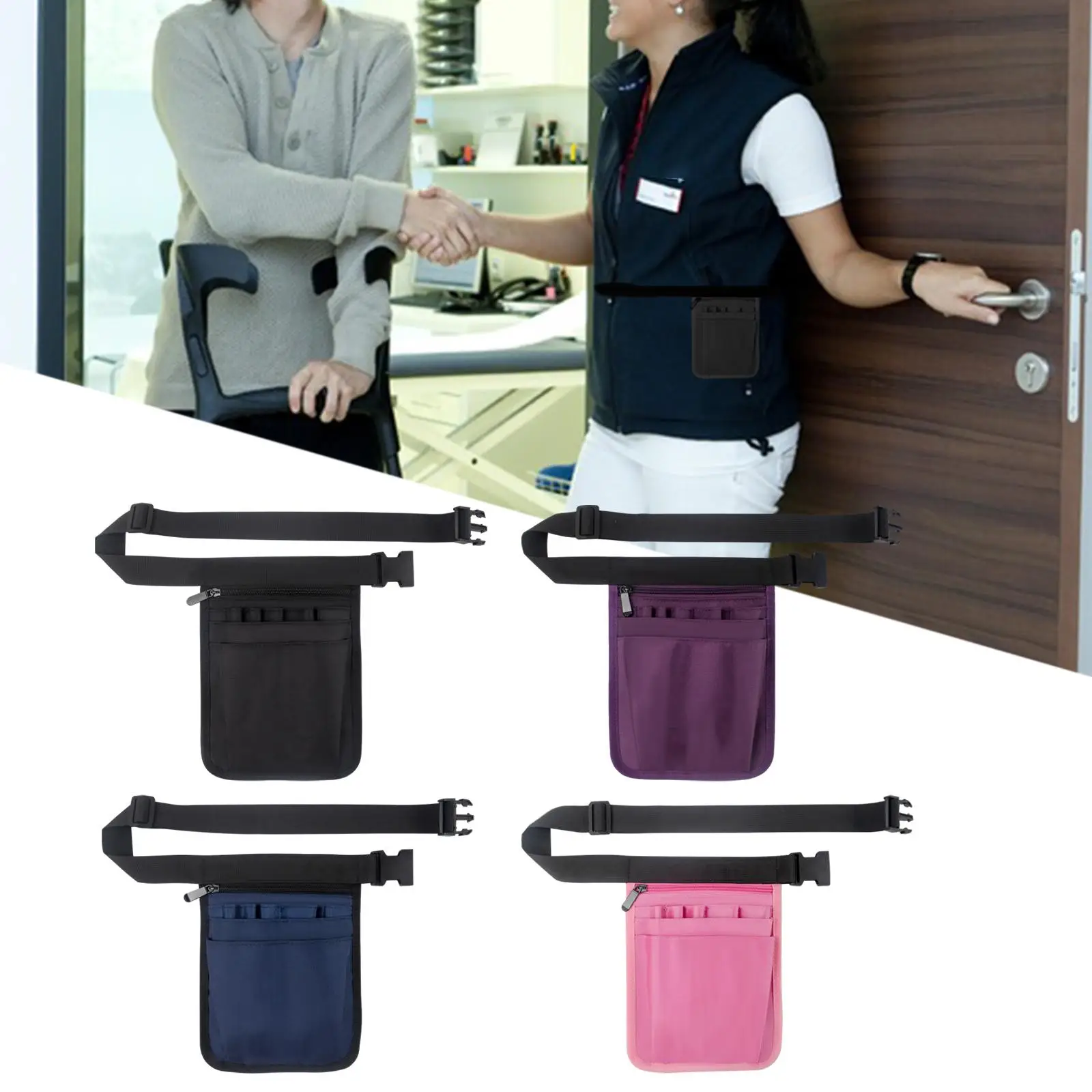 Nurse Fanny Pack Durable Multi Compartment Tool Bag Adjustable Belt Nurse Utility Organizer Nurse Pouch for Tool Scissors Women