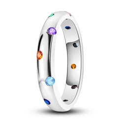 Sterling Silver Colorful Zircon Bubble Ring for Women and Girls - Elegant Jewelry Gifts (KTR124)