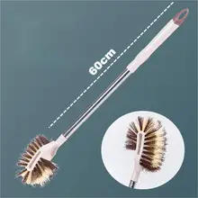  1PC Double-Sided Toilet Brush Toilet Perforation-Free Wall Hanging Long Handle Toilet Brush No Dead Corner Cleaning Brush 