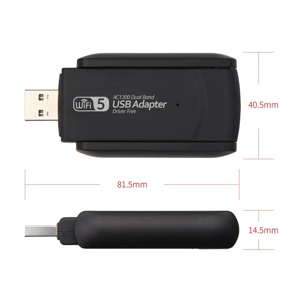 PC용 USB 3.0 와이파이 어댑터, 듀얼 밴드 무선 와이파이 동글 안테나, USB 이더넷 네트워크 카드 리시버, 1300Mbps, 2.4Ghz, 5Ghz