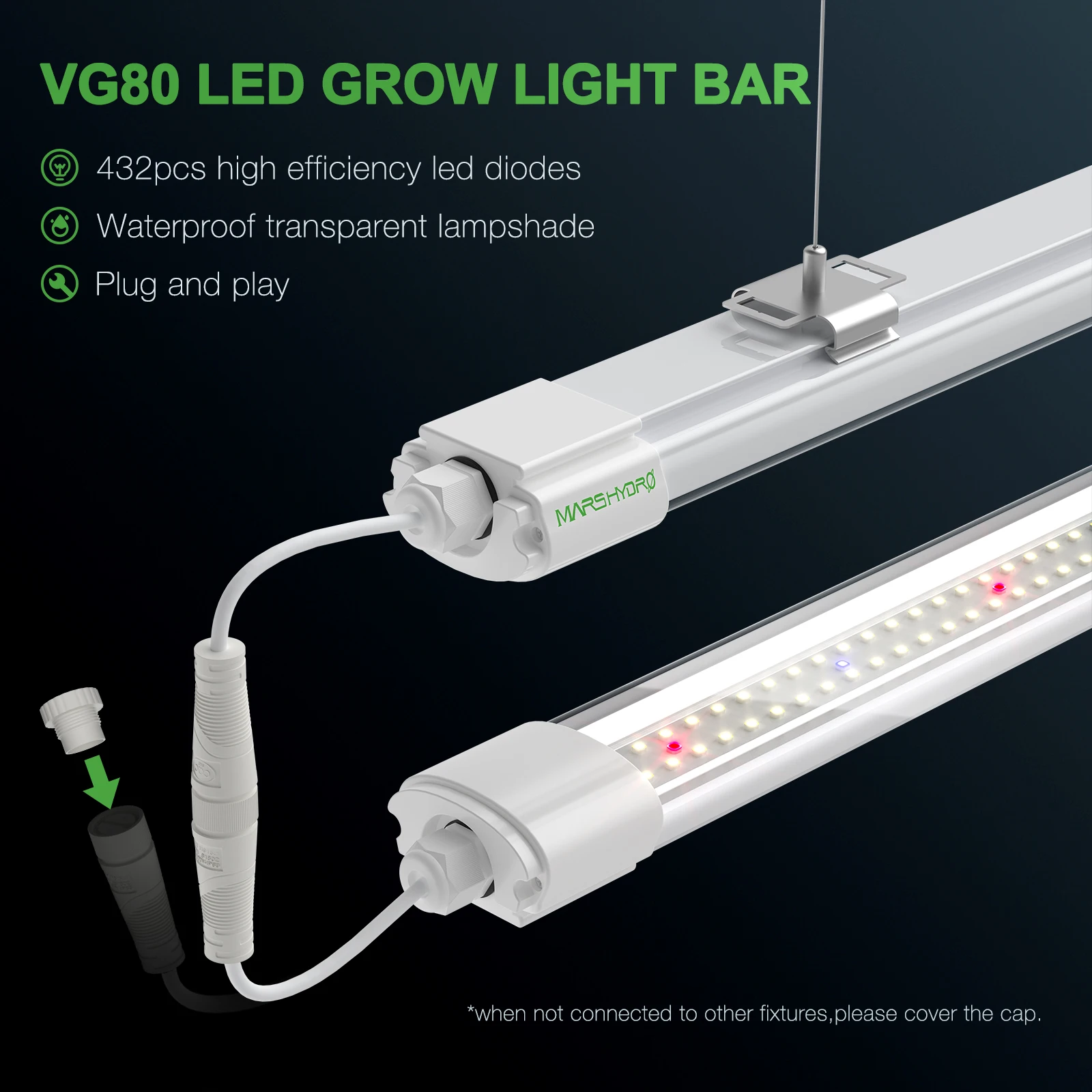 마스 하이드로 VG80 묘목 LED 성장 조명, IP65 방수