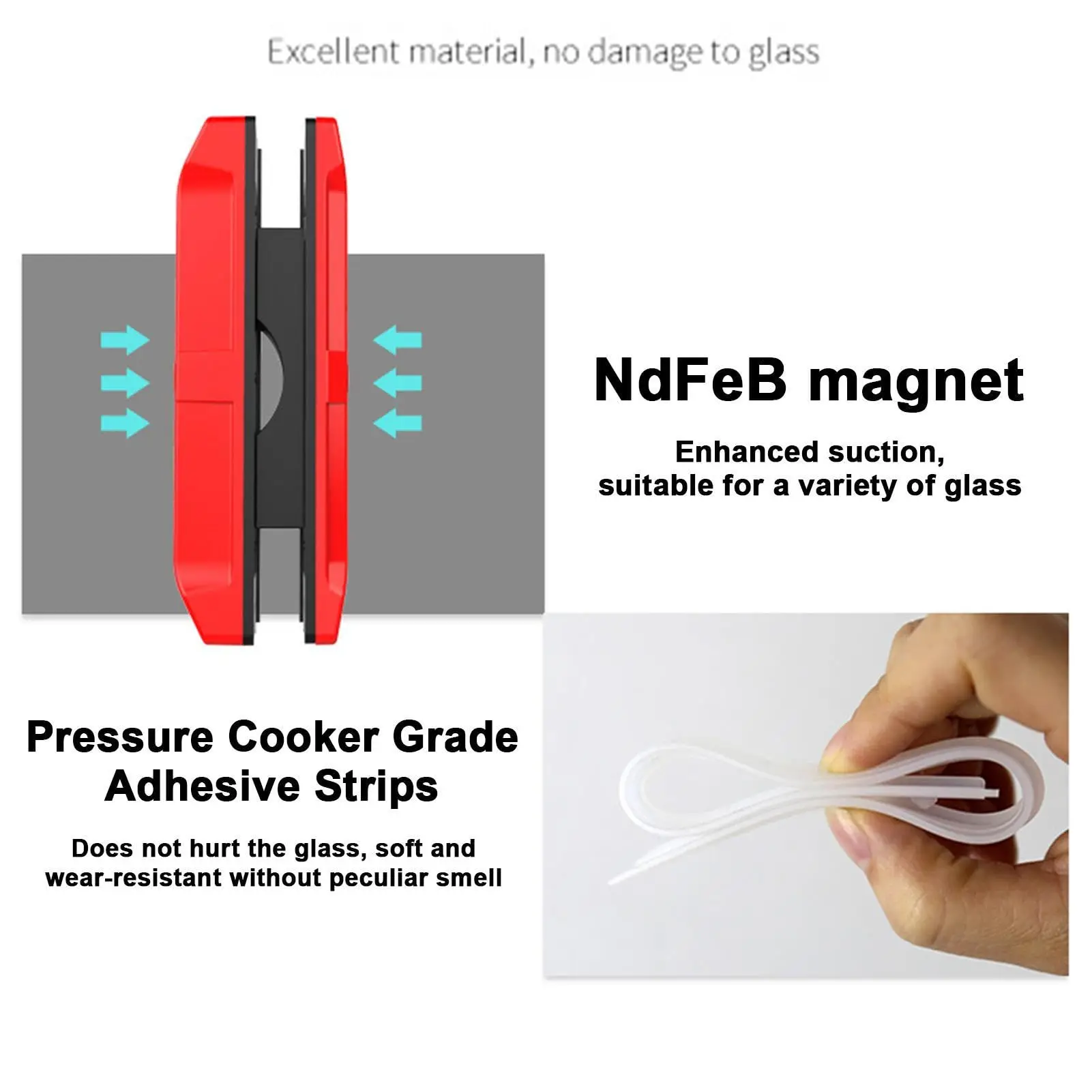Upgraded Magnetic Window Cleaner Durable Plastic Construction Includes Replacement Pads and Accessories for Insulating Glass