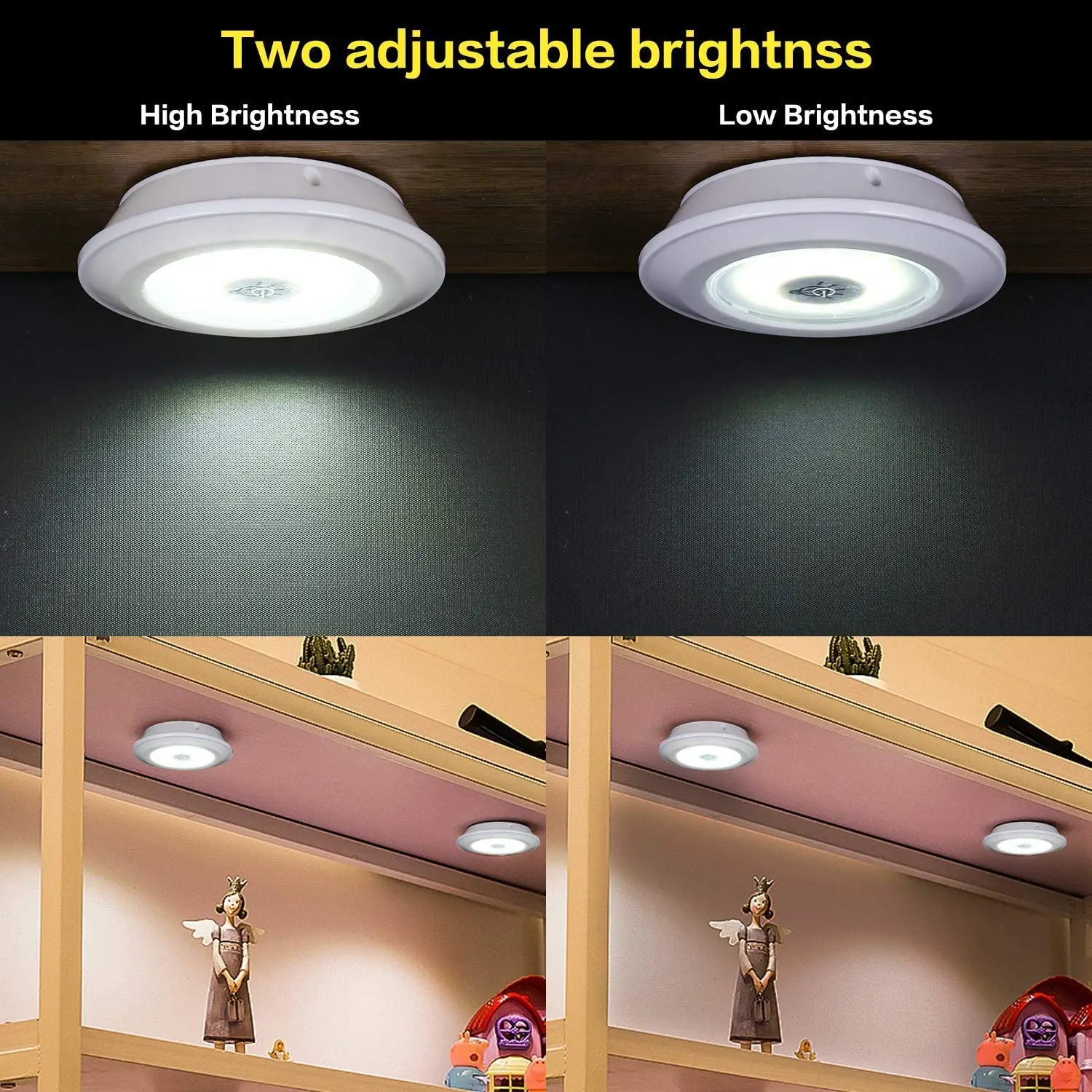 Dimmable 3W COB Under Cabinet LED Night Light Remote Control Switch Push Button for Stairs Kitchen Bathroom led night light led cabinet light under cabinet light cabinet lights led cabinet lights