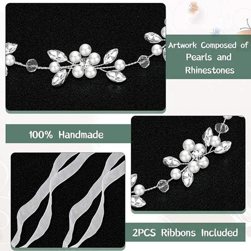 Flower Child Headpiece for girls Silver Wedding headband Crystal Pearl hair piece suitable for birthday parties first Communion, hair accessories, bridal hair accessories