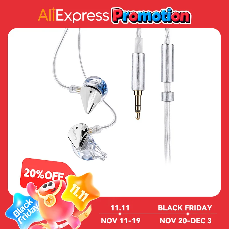 MoonDrop Blessing 3 2DD+4BA Earphones Hybrid In-ear Monitors 0.78