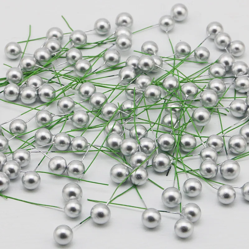 6cm Green Pole Berry Single Artificial Fruit Gold Silver Decoration Christmas Berry Accessories Party DIY Gift 100 Pcs/pack