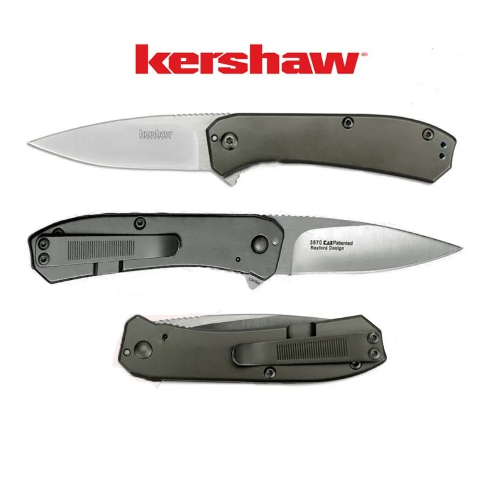 

Kershaw 3870 Amplitude Assisted Flipper Folding Knife 2.5" Satin Plain Blade, Stainless Steel Handles EDC Outdoor Mini Knives