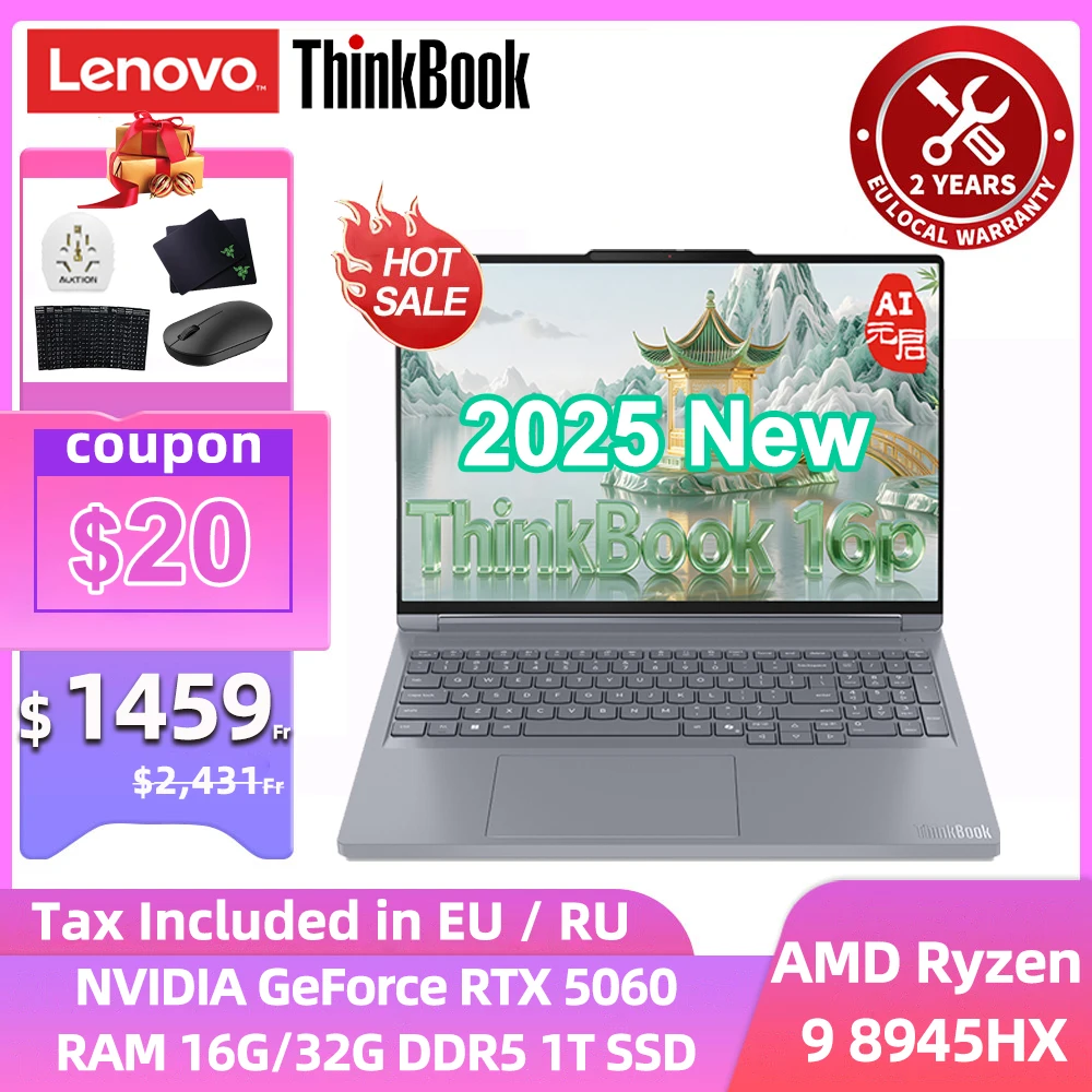 Lenovo ThinkBook 16p Gaming Laptop 2025 Ryzen 9 8945HX GeForce RTX