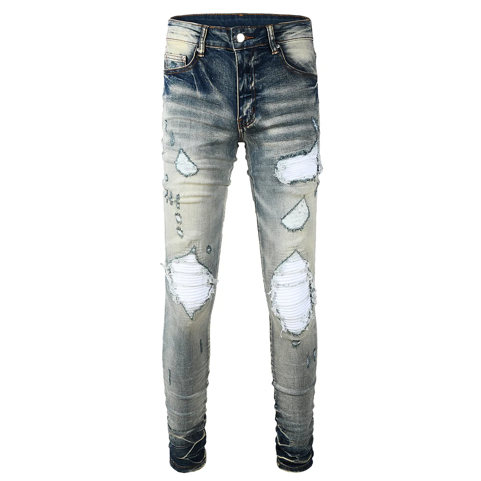 Woovitpl Pantalones Vaqueros De Motociclista para Hombre Woovitpl Pantalones Vaqueros De Motociclista para Hombre