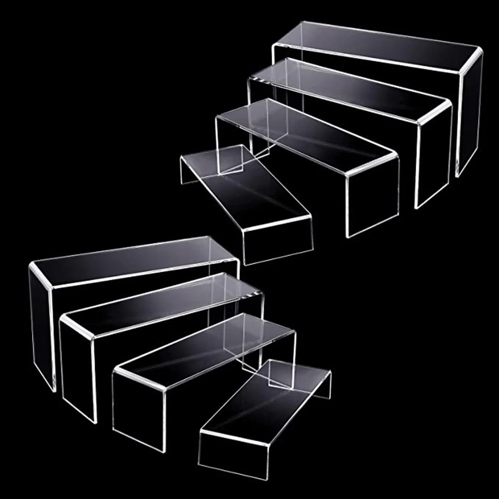 5Pcs/Set Acrylic U Shape Display Stand Jewelry Showcase Storage Rack Transparent Cupcake Desserts Shelf Perfume Display Holder 5