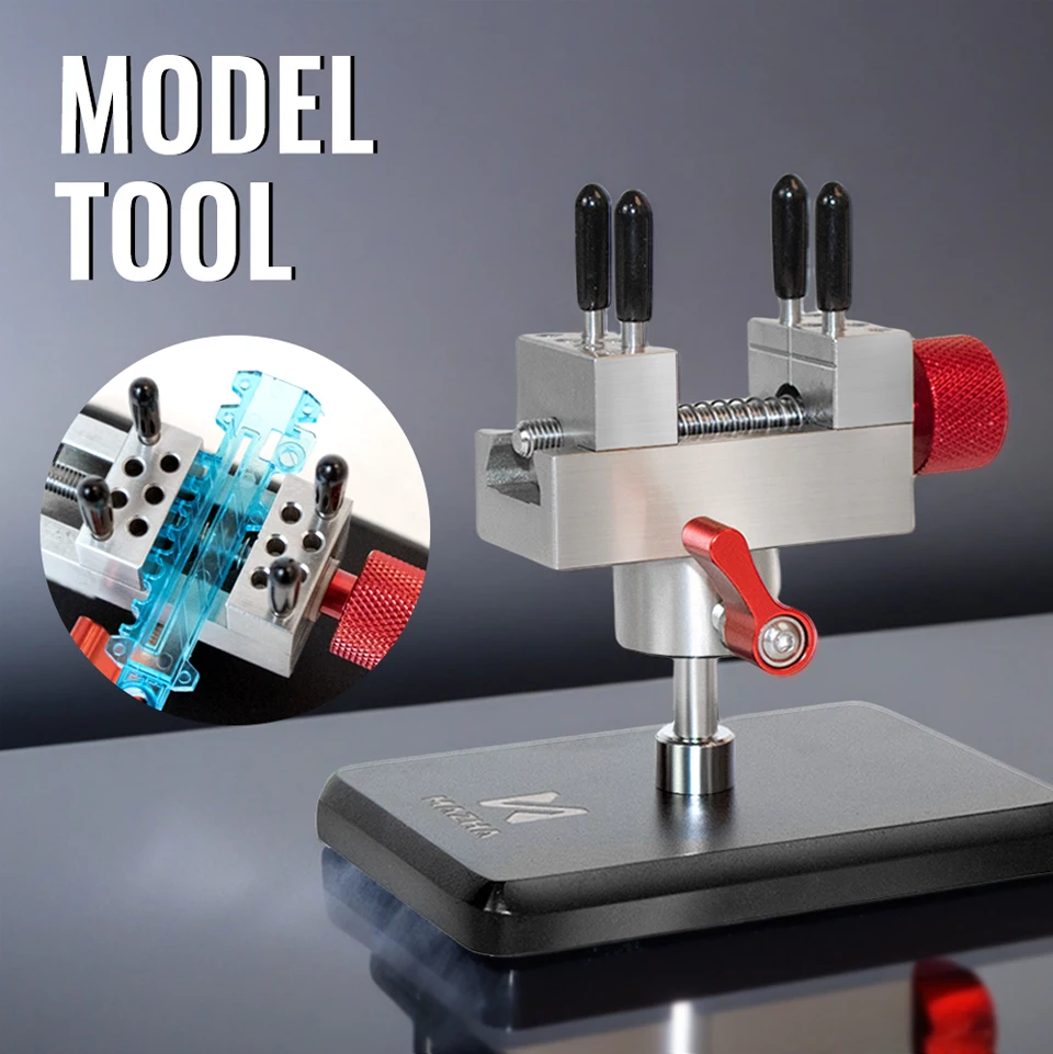 2-in-1 Universal Model Building Tool Holder for Military & Gundam Model Making DIY 360° Rotating Clamp Antiskid Vise & Bender 3