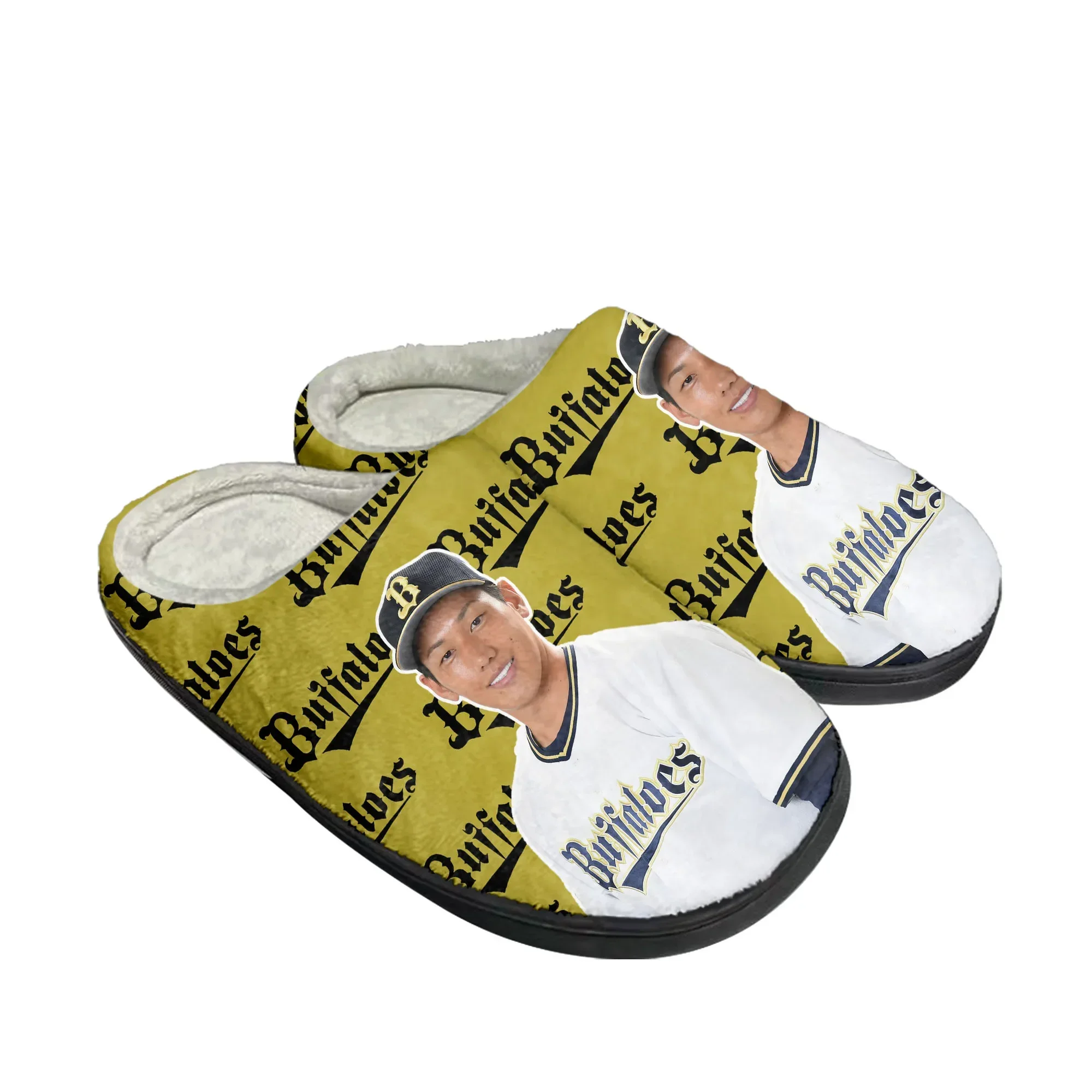 バファローズ baseball Home Cotton Slippers Mens Womens Plush Bedroom Casual Keep Warm Shoes Thermal Indoor Slipper Customized DIY Shoe