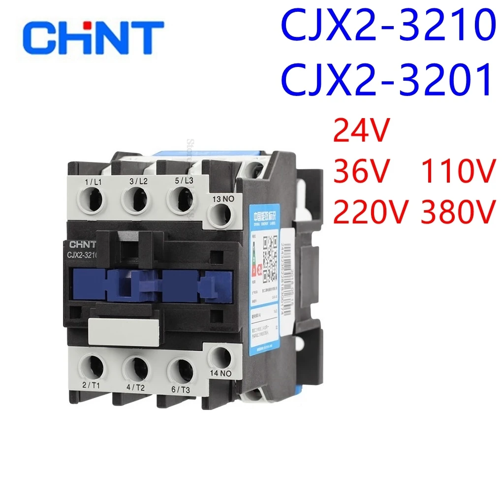 Contator do Chint-ac a Instalação do Trilho Trilho Lc1d Cjx2- 3210 Cjx2- 3201 Lc1d 220v 380v 36v 24v 110v 32a 3p Mais 1no 1nc