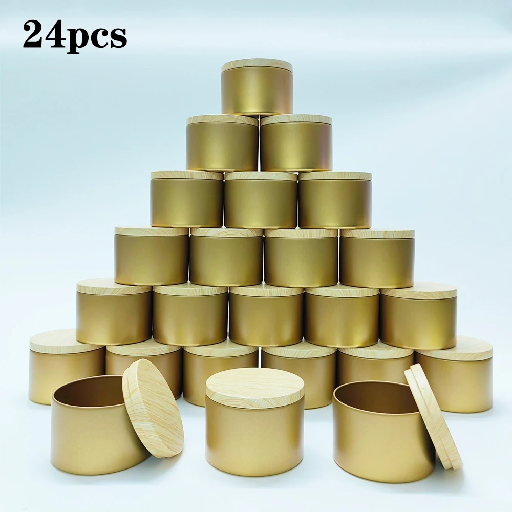 24pcs-diy-candle-cup-golden-black-tinplate-wax-container-scented-candle-cup-candlestick-aromatherapy-happy-birthday-candles-jars