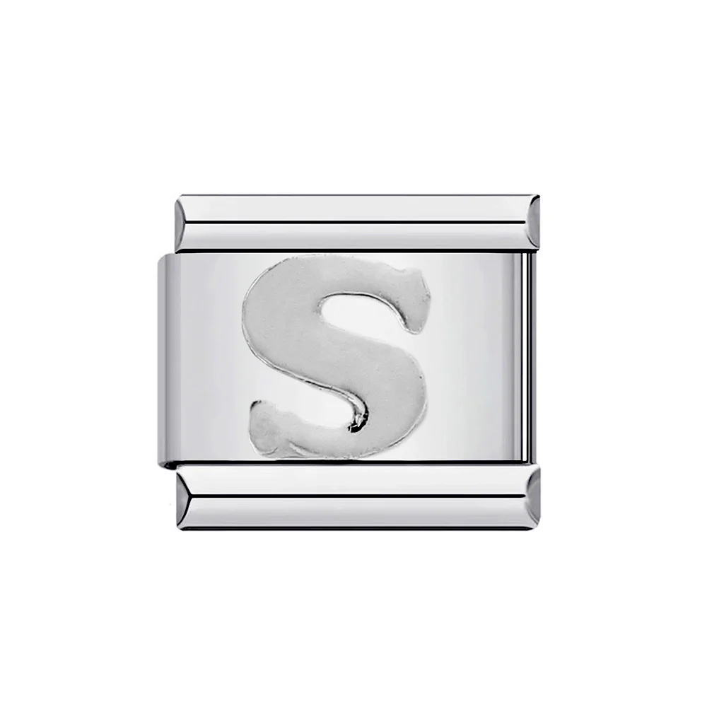 Silver 26-Letter A-Z Custom Charm Bracelet in Italian Stainless Steel