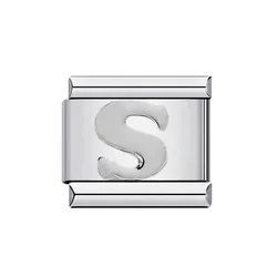Silver 26 - Letter A - Z Custom Charm Bracelet in Italian Stainless Steel (S)